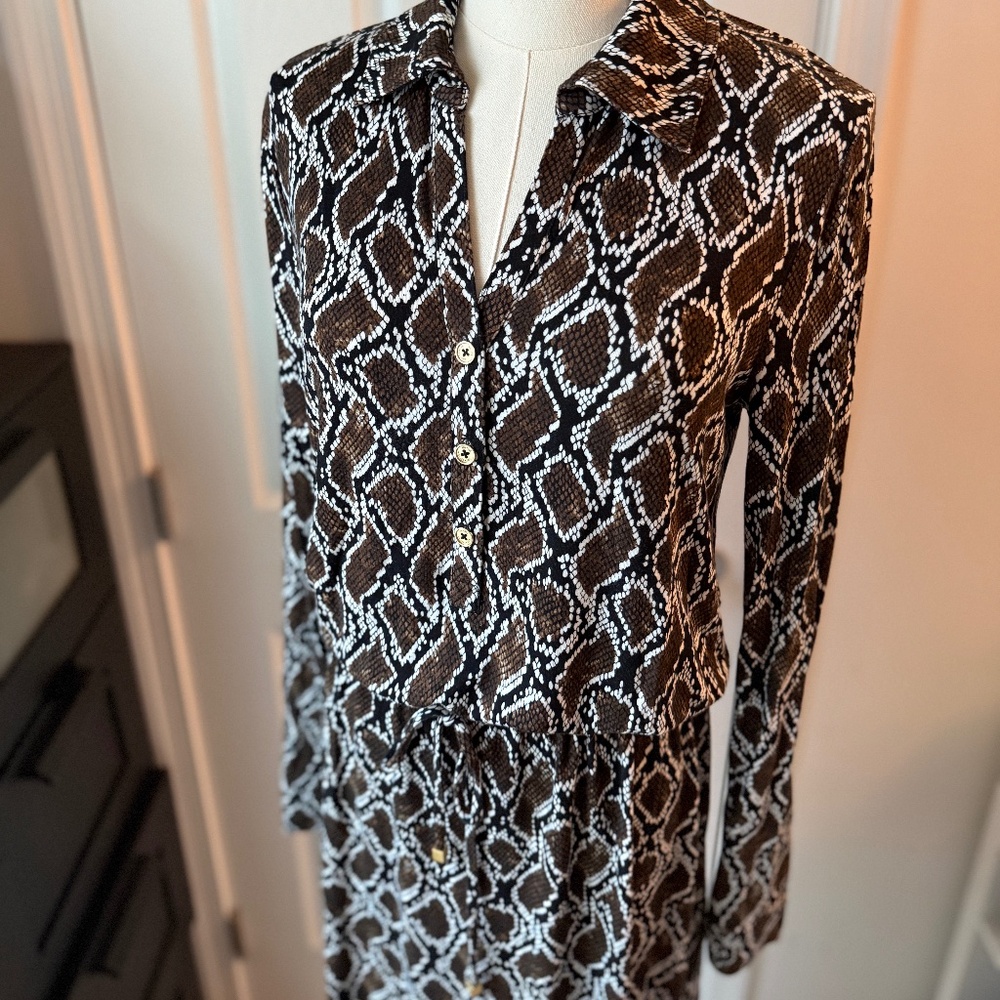 Michael Kors Size Small Snake Python Midi Dress G… - image 2